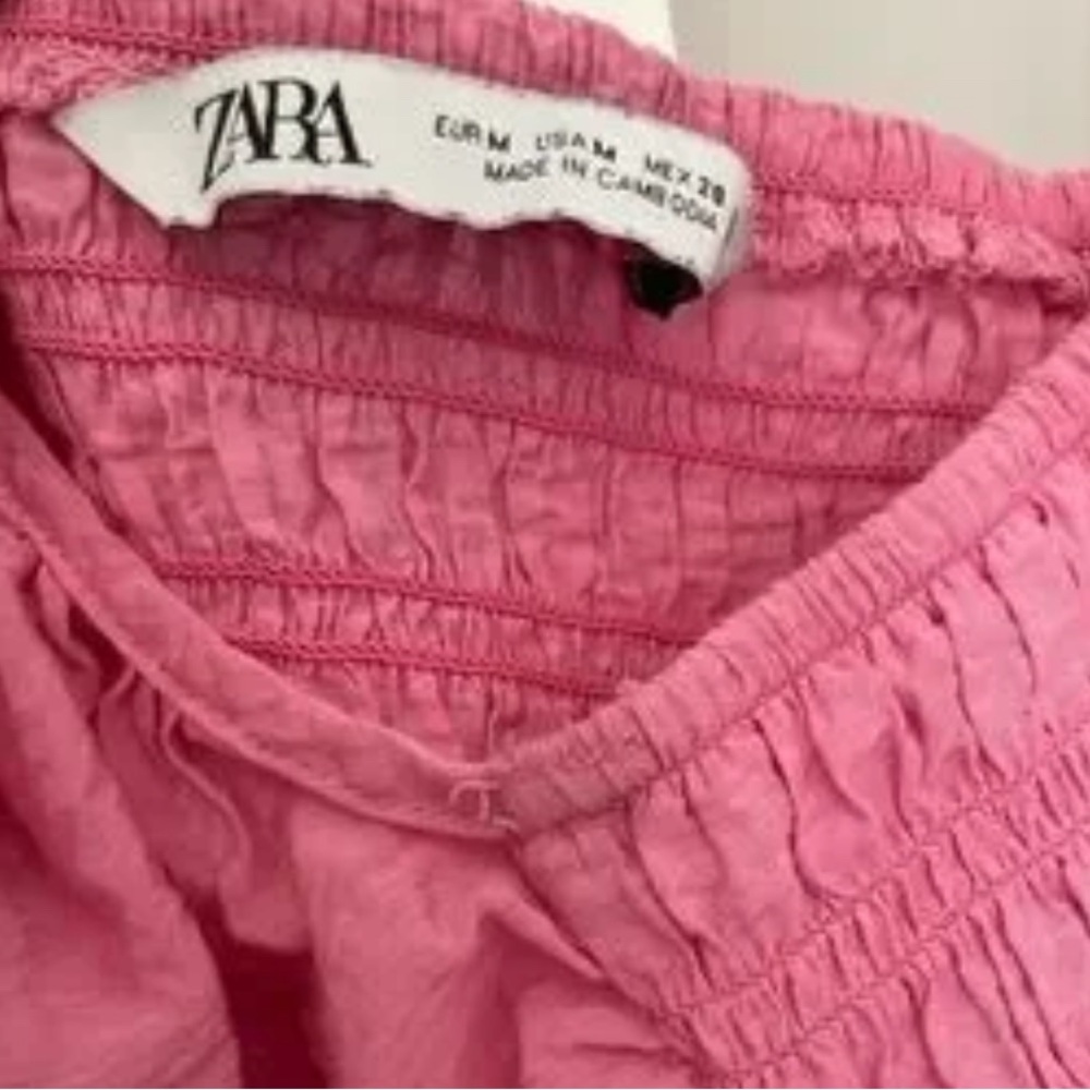 Zara Vibrant Pink Gathered Top